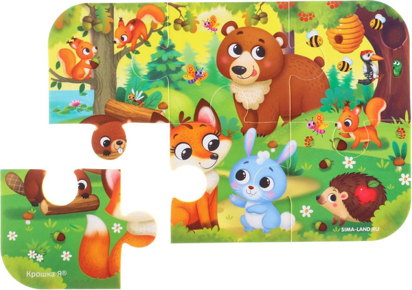 Изображение товара Пазл Крошка Я Лесные зверята / 5057879 (6эл)