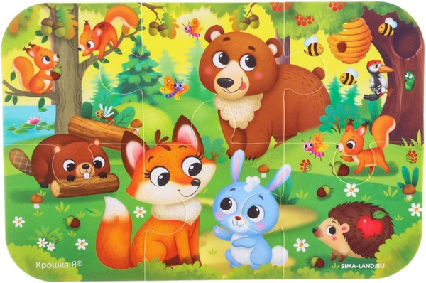 Изображение товара Пазл Крошка Я Лесные зверята / 5057879 (6эл)