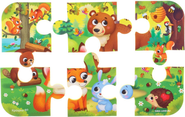 Изображение товара Пазл Крошка Я Лесные зверята / 5057879 (6эл)
