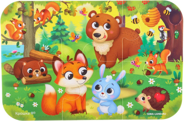 Изображение товара Пазл Крошка Я Лесные зверята / 5057879 (6эл)