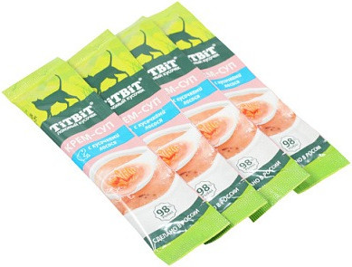 Изображение товара Лакомство для кошек TiTBiT Крем-суп с кусочками лосося / 26274 (10г)