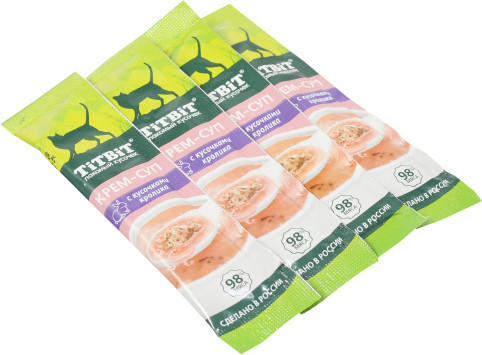 Изображение товара Лакомство для кошек TiTBiT Крем-суп с кусочками кролика / 26281 (10г)