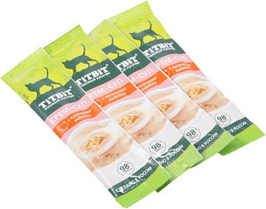 Изображение товара Лакомство для кошек TiTBiT Крем-суп с кусочками индейки / 26298 (10г)