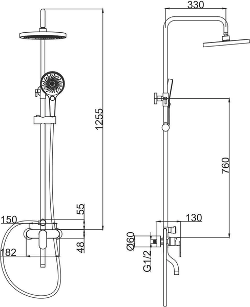 Изображение товара Душевая система со смесителем Fashun A2485-7