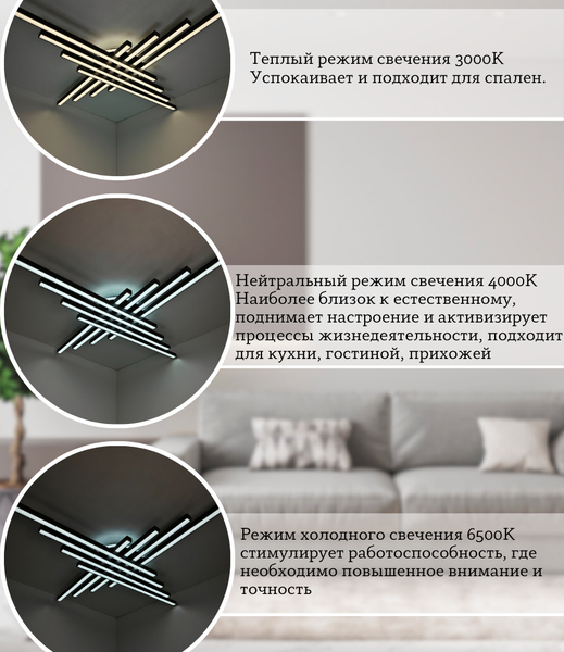 Изображение товара Потолочный светильник Mirastyle XL-60034/8+1 BK