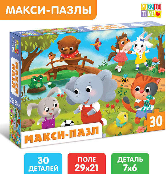 Изображение товара Развивающая игра Puzzle Time Макси-пазлы. Милые зверята / 9178221 (30эл)