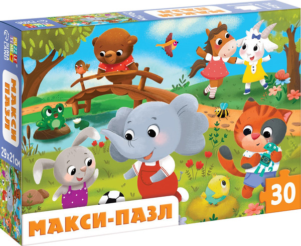 Изображение товара Развивающая игра Puzzle Time Макси-пазлы. Милые зверята / 9178221 (30эл)
