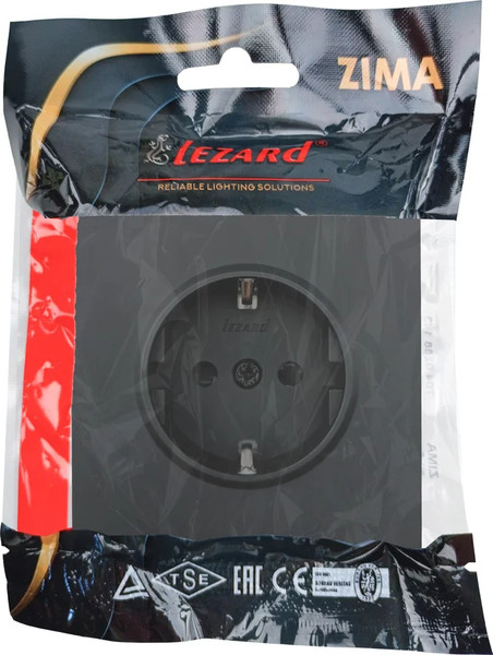Изображение товара Розетка Lezard Zima 704-4288-124BQC (черный бархат)