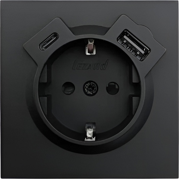 Изображение товара Розетка Lezard Zima 704-4288-181TC (черный бархат)