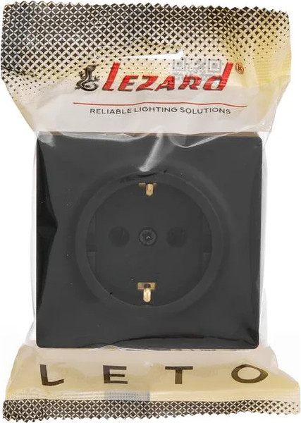 Изображение товара Розетка Lezard Leto 752-4200-122B (черный бархат)