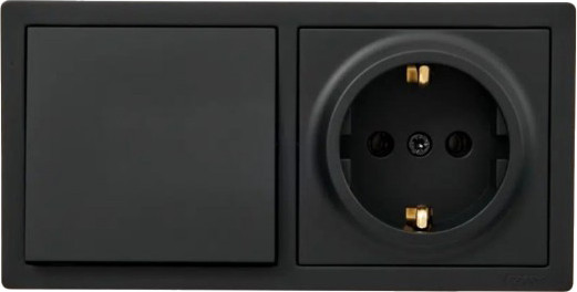 Изображение товара Блок выключатель+розетка Lezard Leto 752-4200-170BAP (черный бархат)