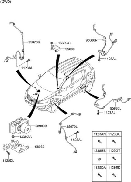 Изображение товара Датчик АБС Hyundai/KIA 956713W300