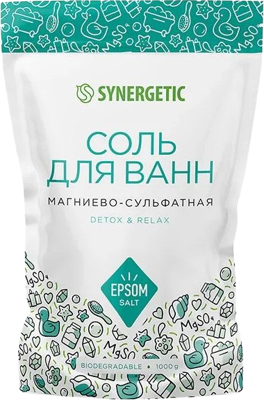 Изображение товара Соль для ванны Synergetic Магниево-сульфатная (1кг)