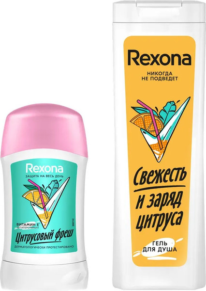 Изображение товара Набор косметики для тела Dove Цитрусовый фреш Дезодорант-стик 40мл+Гель для душа 200мл