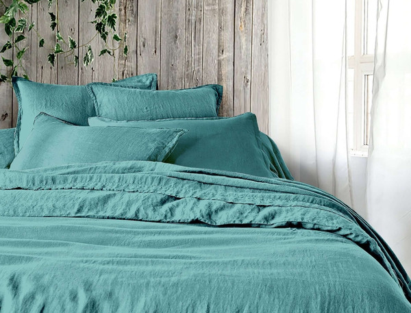 Изображение товара Комплект постельного белья Koenigson Теплый лен №16-5114 Breeze Евро (простыня на резинке 180x200x30)