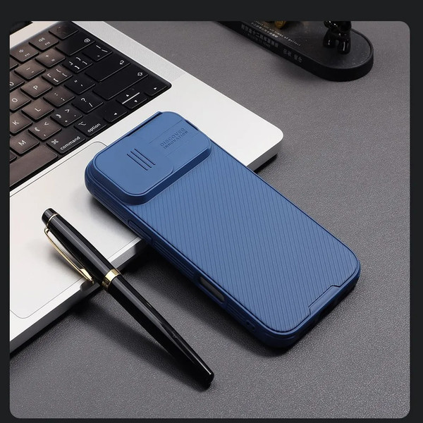 Изображение товара Чехол-накладка Nillkin CamShield Pro для iPhone 16 Pro Max (синий)