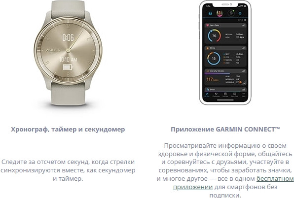 Изображение товара Умные часы Garmin Vivomove Trend 40.4мм / 010-02665-01 (персиковый/слоновая кость)