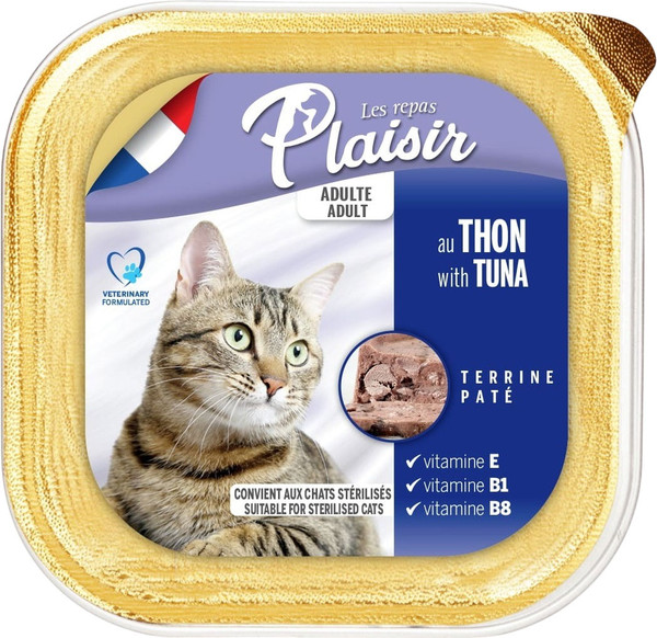 Изображение товара Влажный корм для кошек Plaisir паштет из тунца (100г)