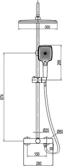 Изображение товара Душевая система Ekko E2512-8 (белый матовый)