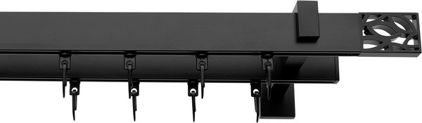 Изображение товара Карниз для штор Эскар Хай Тек Твист 2-рядный / 4217200 (2м, черный)