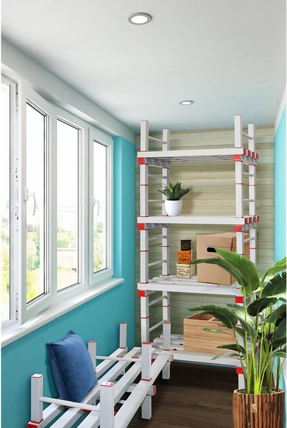 Изображение товара Стеллаж Эскар С-70 1-ярусный / 8535870 (серый/красный)