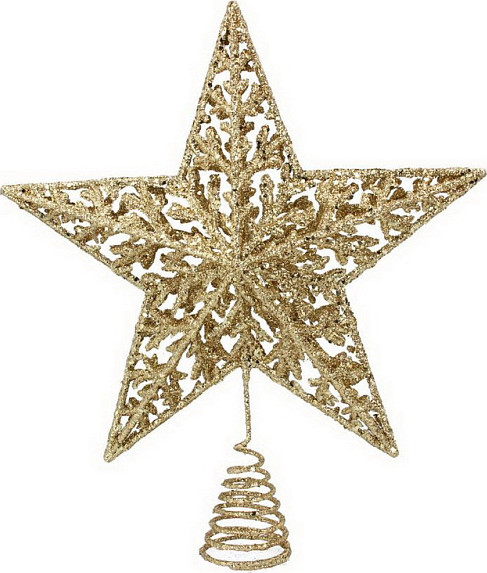 Изображение товара Верхушка для елки Gisela Graham Arts & Crafts. Звезда пятиконечная / 20589 (золото)