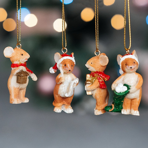 Изображение товара Елочная игрушка Gisela Graham Nostalgia. Мышонок / 14422