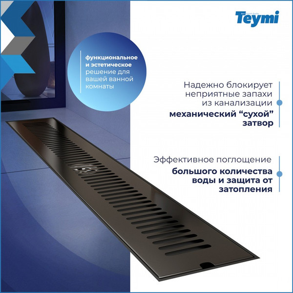 Изображение товара Трап для душа Teymi Helmi / T90332 (черный)