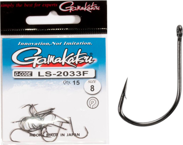 Изображение товара Набор крючков рыболовных Gamakatsu New Label Eyed Hooks Black / 147922-008 (15шт)