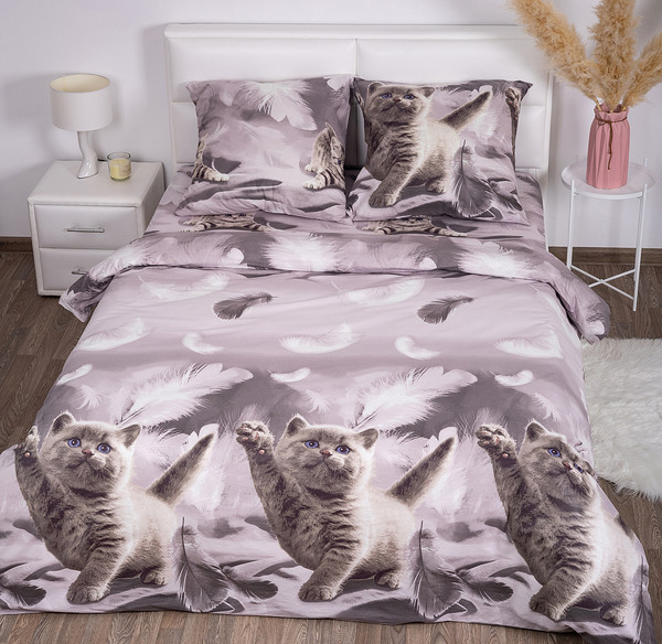 Изображение товара Комплект постельного белья Milanika Непоседа Евро (поплин)