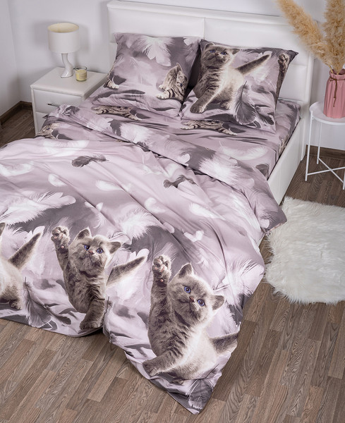 Изображение товара Комплект постельного белья Milanika Непоседа Евро (поплин)