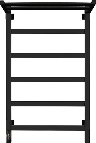 Изображение товара Полотенцесушитель электрический GRANULA Квадро 50x80 с полкой (терморегулятор с таймером слева, черный матовый)