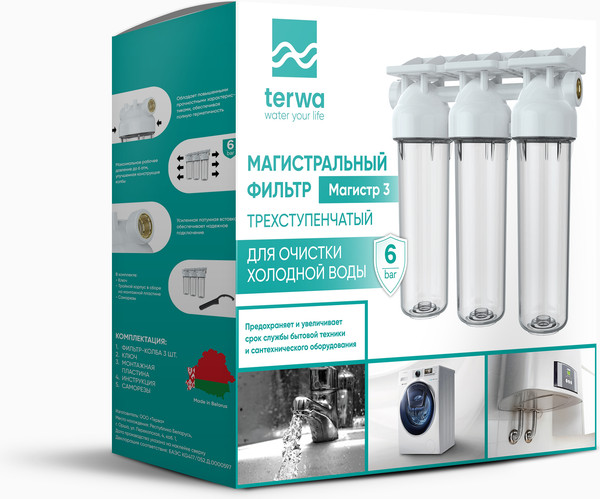 Изображение товара Корпус магистрального фильтра Terwa Магистр-3 3/4 / 50409