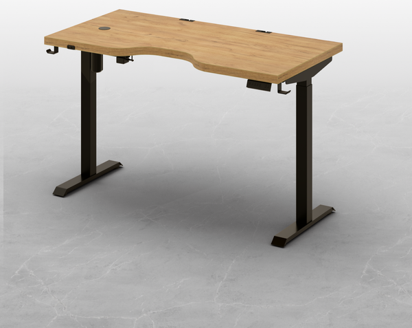 Изображение товара Стол с подъемным механизмом Millwood Подъемный Смарт с вырезом 160x80 (дуб золотой Craft/металл черный)