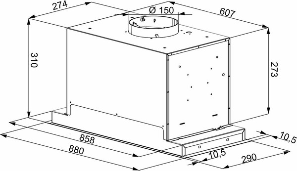 Изображение товара Вытяжка скрытая Konigin Incanto 90 (черный)