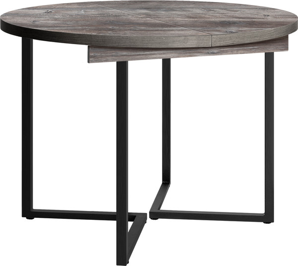 Изображение товара Обеденный стол Millwood Лондон D1100 Л раздвижной / 110-150x110x76 (сосна пасадена/металл черный)