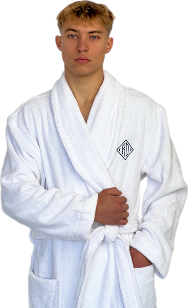 Изображение товара Халат Rusdecor Махровый мужской с логотипом (р.52, белый)