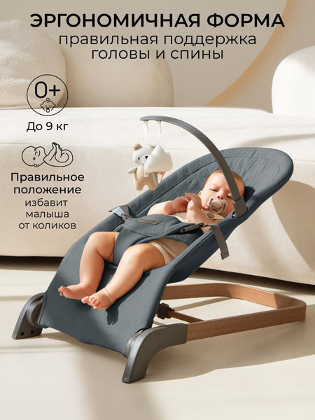 Изображение товара Детский шезлонг Amarobaby Harmony / AB24-25HR/10 (графит)