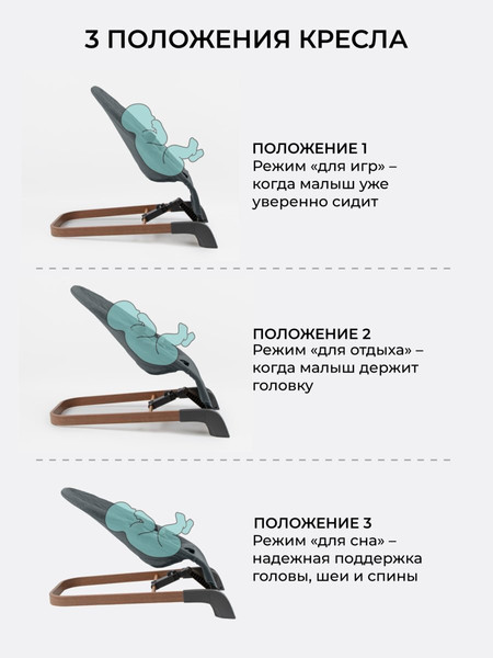 Изображение товара Детский шезлонг Amarobaby Harmony / AB24-25HR/10 (графит)