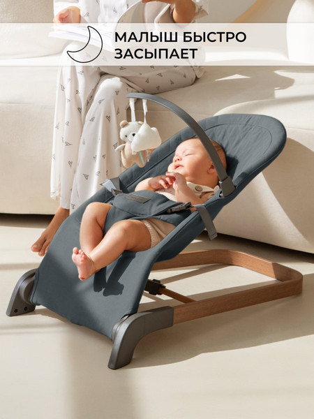 Изображение товара Детский шезлонг Amarobaby Harmony / AB24-25HR/10 (графит)