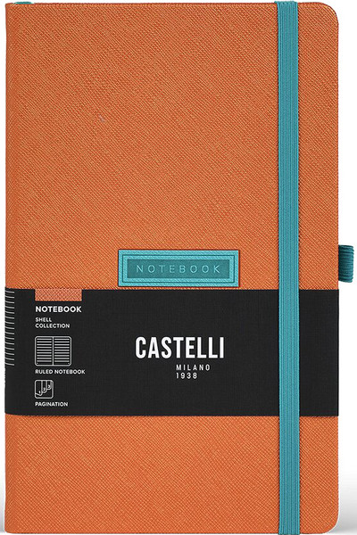 Изображение товара Блокнот CASTELLI Shell Tangerine / 0QO4LY-H36 (96л, оранжевый/голубой)