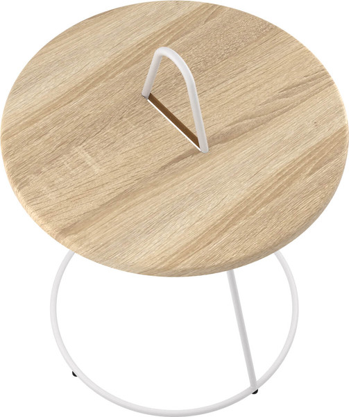 Изображение товара Журнальный столик Sheffilton SHT-CT36 (белый муар/дуб сонома/металл)