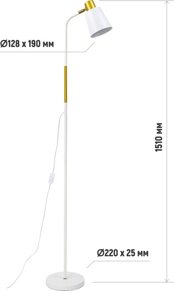 Изображение товара Торшер ArtStyle HT-188W (белый/антик)