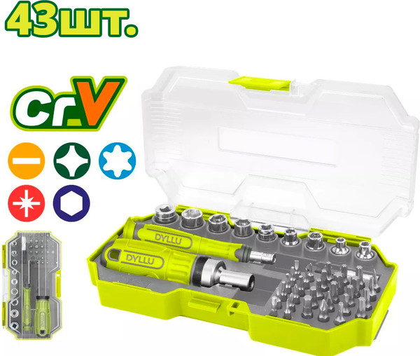 Изображение товара Отвертка DYLLU DTSS8B43 (с набором бит)