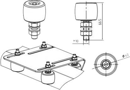 Изображение товара Ролик поддерживающий для ворот Alutech SGN.00.720