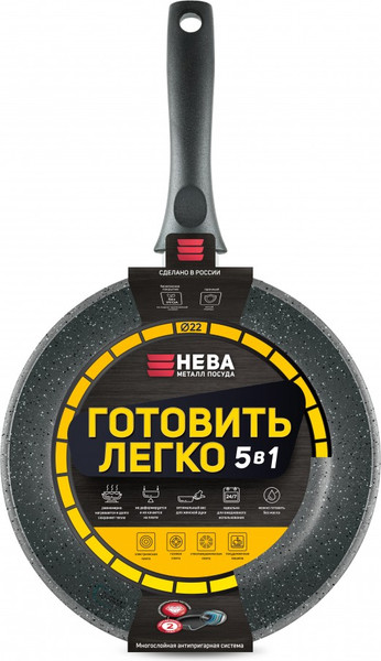 Изображение товара Сковорода Нева Металл Посуда Готовить легко Stone Gray GL4122