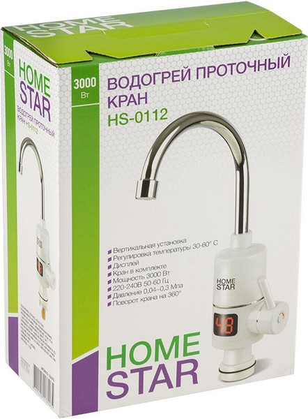 Изображение товара Проточный водонагреватель HomeStar HS-0112 (кран)