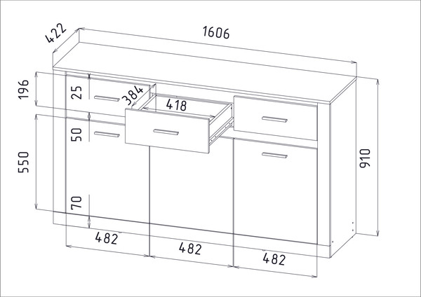 Изображение товара Тумба Интерлиния ЛМ-3Д3Ш (дуб золотой)