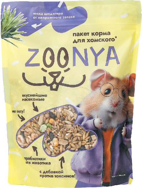 Изображение товара Корм для грызунов Zoonya Для хомяков (500г)
