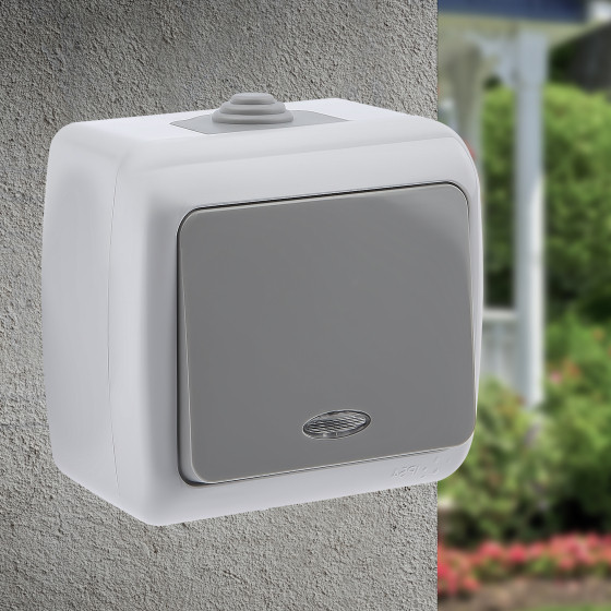 Изображение товара Выключатель INTRO Atlantic 5-102-03 / Б0050941 (серый)